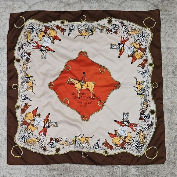 Accessories - Equestrian Hunt Themed Silk Scarf
